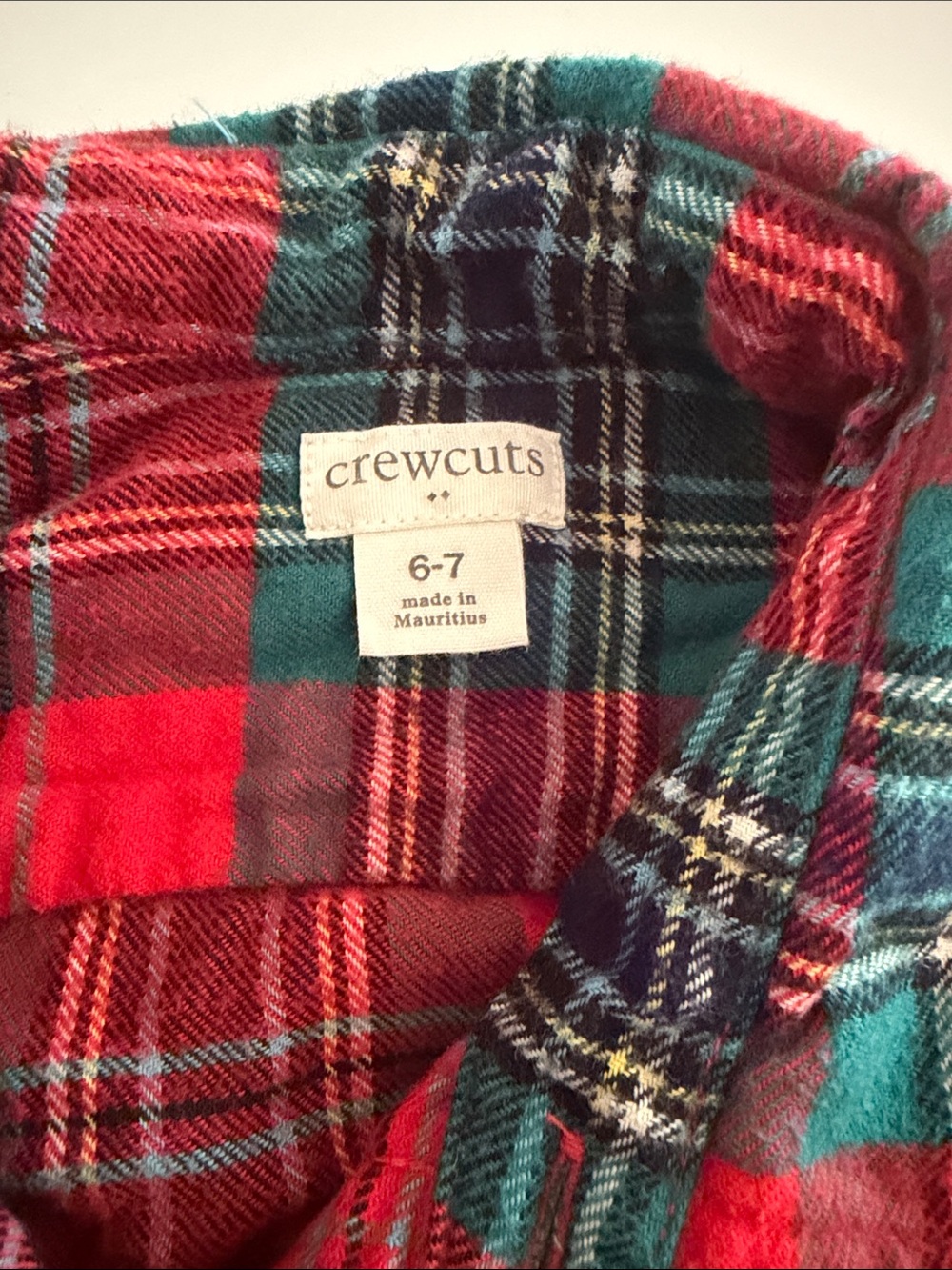 Crewcuts Red & Green Plaid Button-Down Shirt - Picture 2 of 2